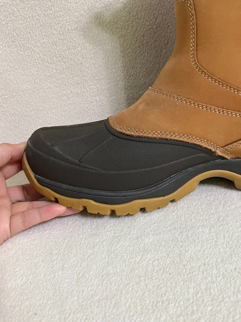 L.L.Bean Storm Chaser Boots Men's Size 8 M Brown Leather Waterproof Zip Winter